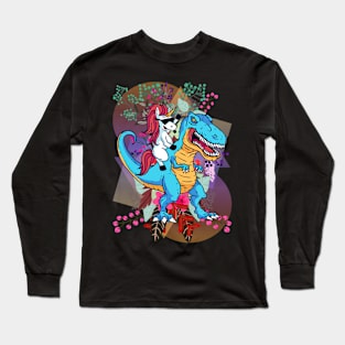 The Blue Dino and Uni Long Sleeve T-Shirt